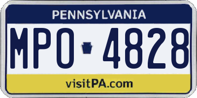 PA license plate MPO4828
