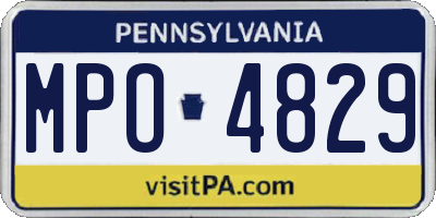 PA license plate MPO4829
