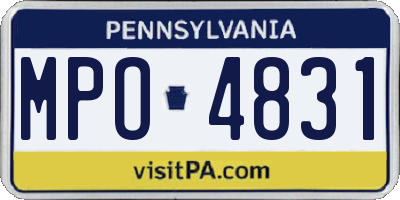 PA license plate MPO4831