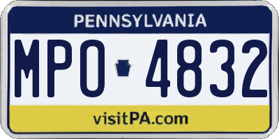 PA license plate MPO4832