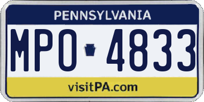 PA license plate MPO4833