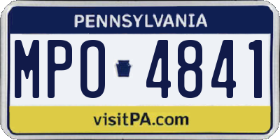 PA license plate MPO4841