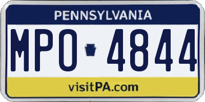 PA license plate MPO4844