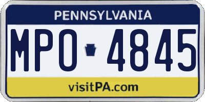 PA license plate MPO4845
