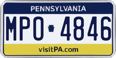 PA license plate MPO4846