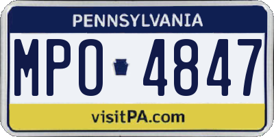 PA license plate MPO4847