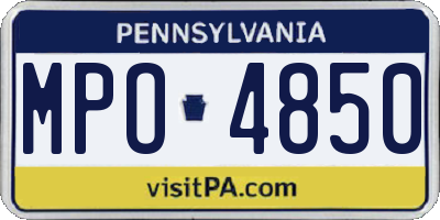 PA license plate MPO4850
