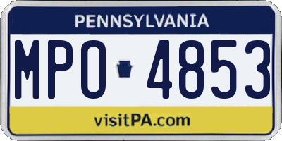 PA license plate MPO4853