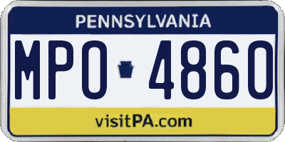 PA license plate MPO4860