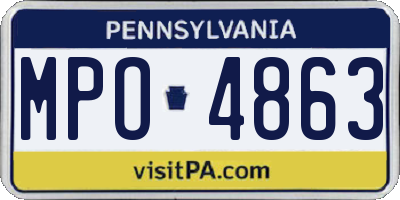 PA license plate MPO4863