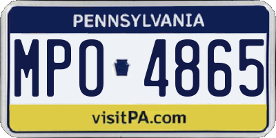 PA license plate MPO4865