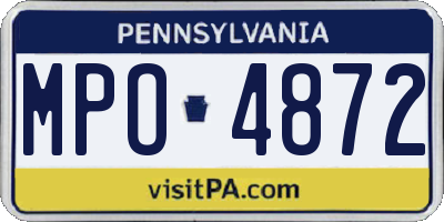 PA license plate MPO4872