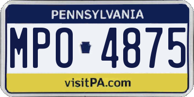 PA license plate MPO4875