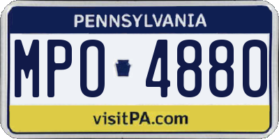 PA license plate MPO4880