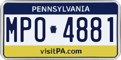 PA license plate MPO4881