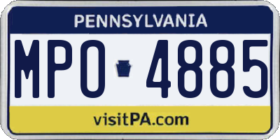 PA license plate MPO4885