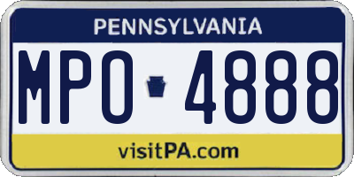 PA license plate MPO4888