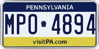 PA license plate MPO4894