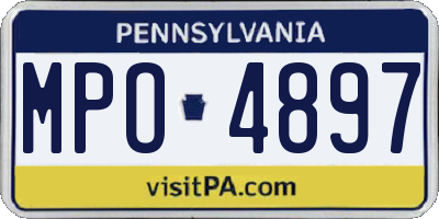 PA license plate MPO4897