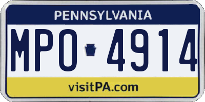 PA license plate MPO4914