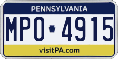 PA license plate MPO4915