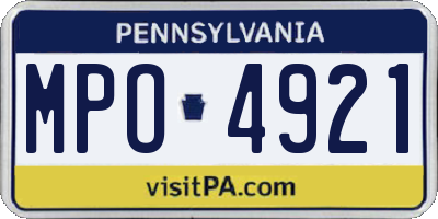PA license plate MPO4921