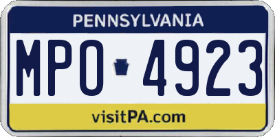 PA license plate MPO4923