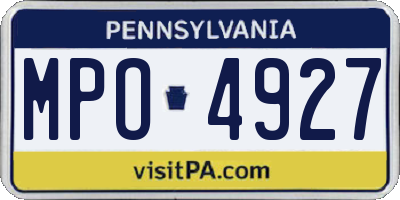 PA license plate MPO4927