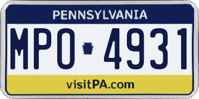 PA license plate MPO4931