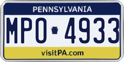 PA license plate MPO4933