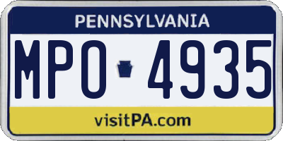 PA license plate MPO4935