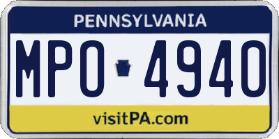 PA license plate MPO4940