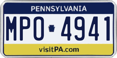 PA license plate MPO4941