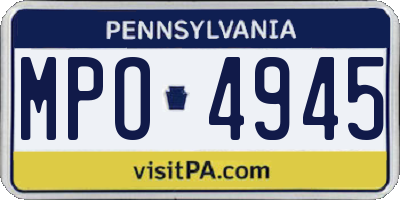 PA license plate MPO4945