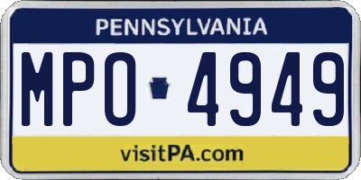 PA license plate MPO4949
