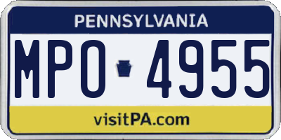 PA license plate MPO4955