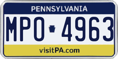 PA license plate MPO4963