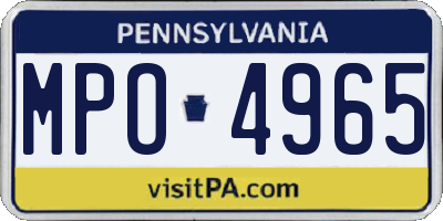 PA license plate MPO4965