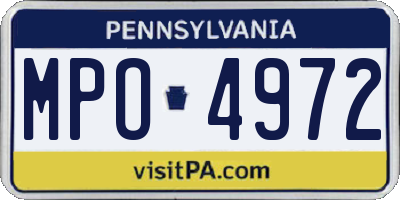 PA license plate MPO4972