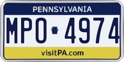 PA license plate MPO4974