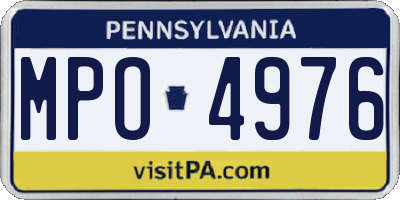 PA license plate MPO4976