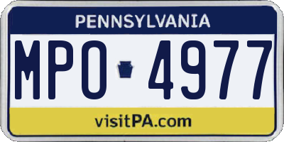 PA license plate MPO4977