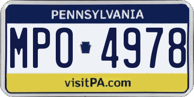 PA license plate MPO4978