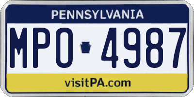 PA license plate MPO4987