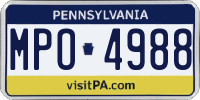 PA license plate MPO4988