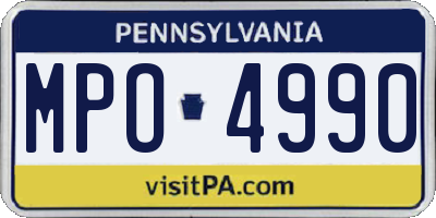 PA license plate MPO4990