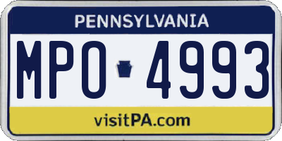 PA license plate MPO4993