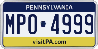 PA license plate MPO4999