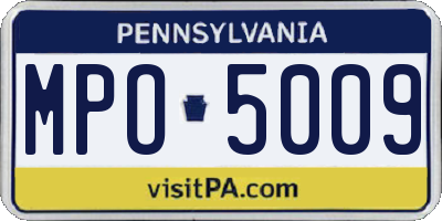 PA license plate MPO5009