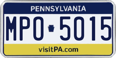 PA license plate MPO5015